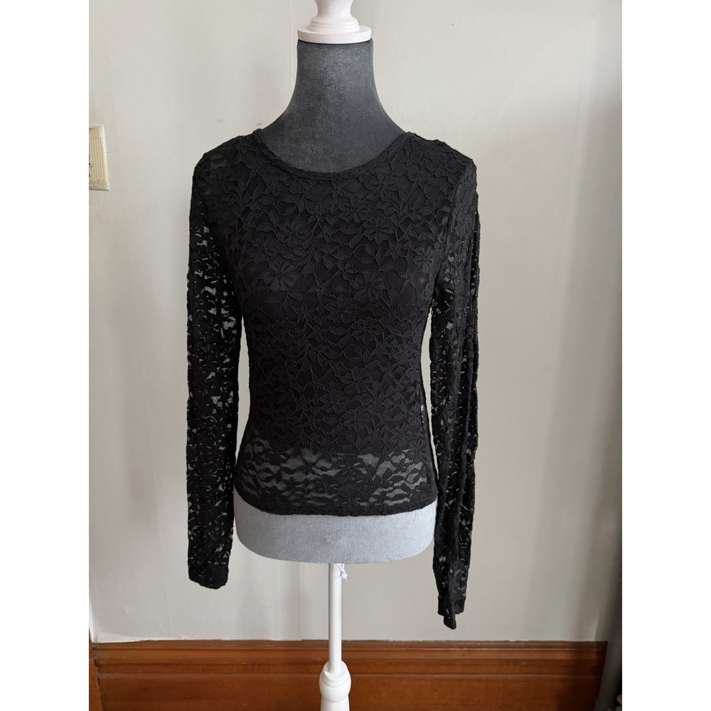 Abercrombie Lace Layered Mesh Top. Y2K Grunge Revival Whimsigoth Witchy Black M